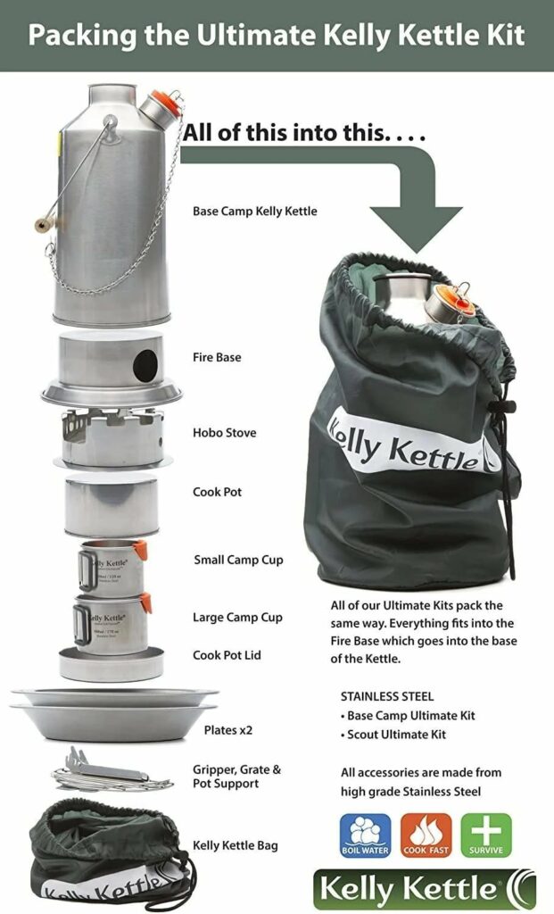 Bếp Củi Cắm Trại Kelly Kettle Trekker Kettle & Kit