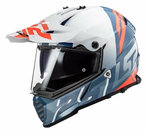mu fullface ls2 helmets blaze sprint adventure motorcycle helmet whiteredgray 436b 112 6
