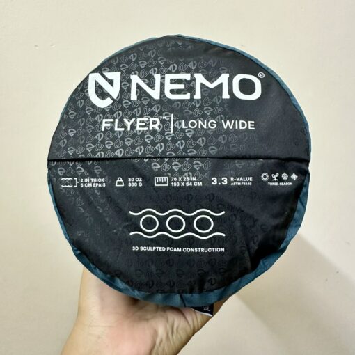 nemo flyer self inflating sleeping pad long wide bluesign 1