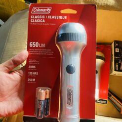 den pin coleman classic 650 lumens rechargeable led flashlight silver 7