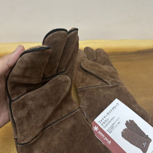 gang tay cach nhiet snow peak fire side gloves brown 2