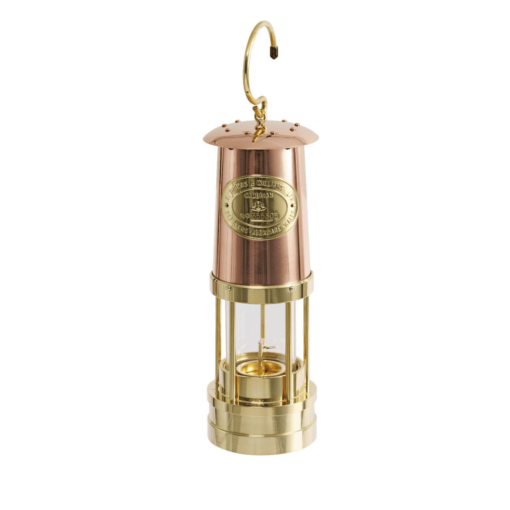 Đèn Dầu Thợ Mỏ E. Thomas & Williams Cambrian Brass Miners Oil Safety Lamp Lantern Wales Made