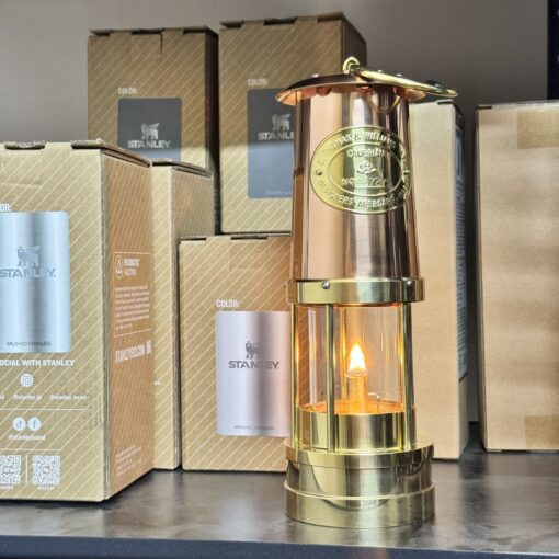 Đèn Dầu Thợ Mỏ E. Thomas & Williams Cambrian Brass Miners Oil Safety Lamp Lantern Wales Made - Hình ảnh 12